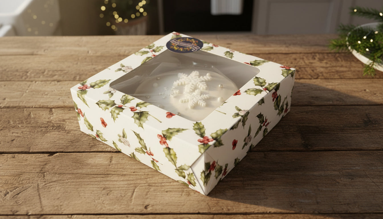 Large Round Iced Christmas Cake by Luke Evans