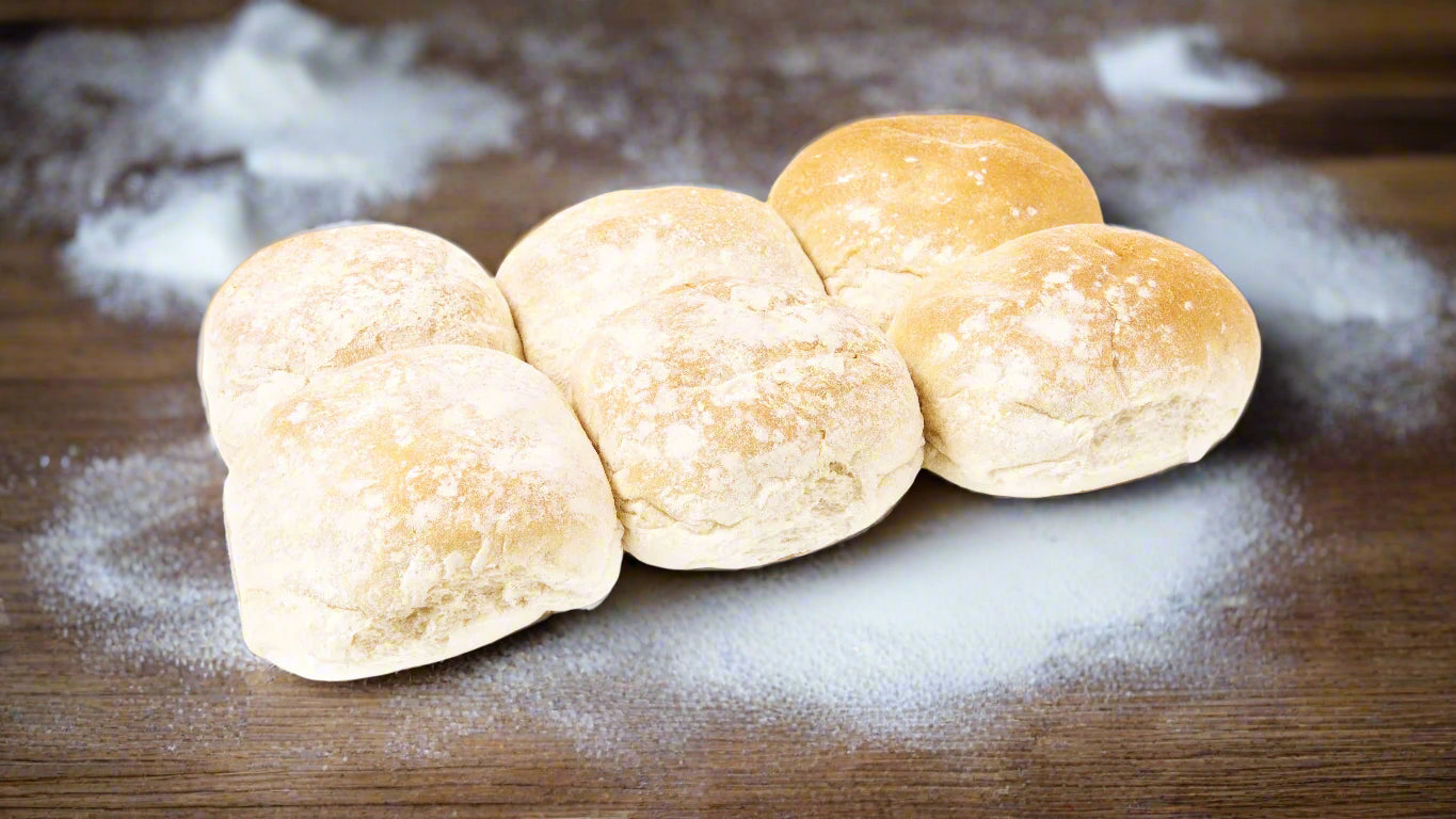 White Floured Baps x 6
